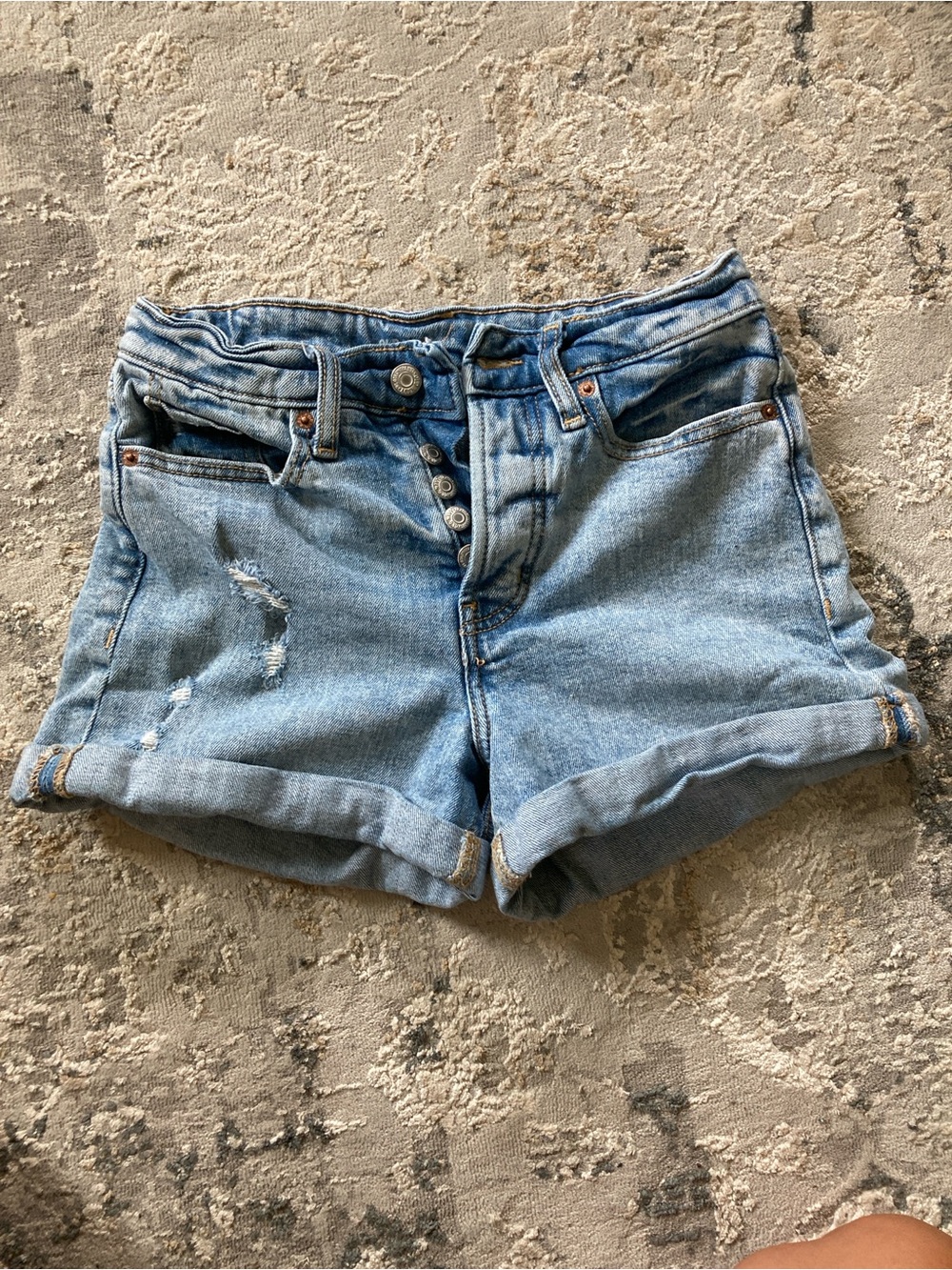Old Navy Light Blue Denim Roll-Cuff Jean Shorts